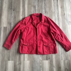 Lands End 100% Cotton Pea/Rain Coat Red Size XL